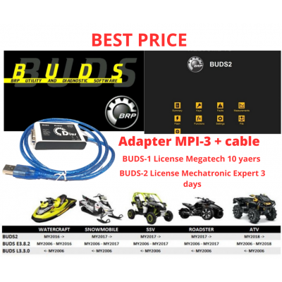 BRP BUDS / BUDS2 MPI-3  Dius Diagnostic Kit All 4-TEC/E-TEC+ License Megatech / Mechatronic expert 